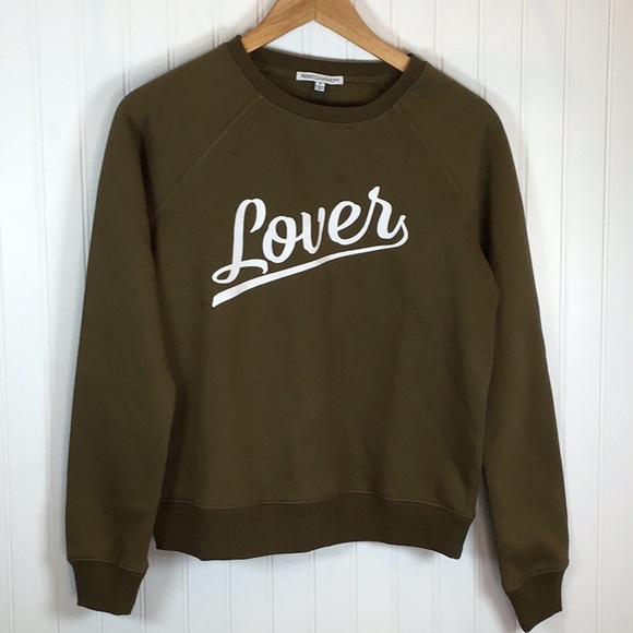 Rebecca Minkoff | LOVER Army Green Sweatshirt Size Small - Picture 5 of 11
